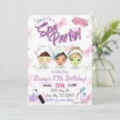 Uitnodiging van Spa Party Birthday (Staand voorkant)