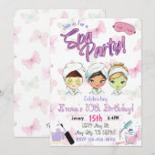 Uitnodiging van Spa Party Birthday (Voorkant / Achterkant)