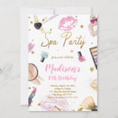 Uitnodiging van Spa Party Birthday (Voorkant)
