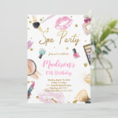 Uitnodiging van Spa Party Birthday (Staand voorkant)