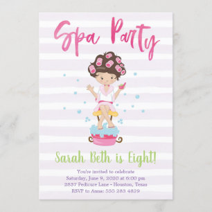 Uitnodiging van Spa Party Birthday