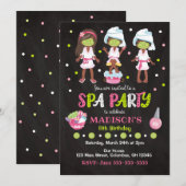 Uitnodiging van Spa Party Birthday (Voorkant / Achterkant)