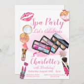 Uitnodiging van Spa Party, Uitnodiging van Editabl (Voorkant / Achterkant)