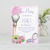 Uitnodiging van Spa Party, Uitnodiging van Editabl (Staand voorkant)