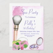 Uitnodiging van Spa Party, Uitnodiging van Editabl (Voorkant / Achterkant)