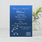 Uitnodiging van speciale aquarius Zodiac Party (Staand voorkant)