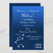 Uitnodiging van speciale aquarius Zodiac Party (Voorkant / Achterkant)