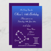 Uitnodiging van speciale Gemini Zodiac Galaxy Part (Voorkant / Achterkant)