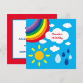 Uitnodiging van speciale regenboogdagen voor Kind (Voorkant / Achterkant)