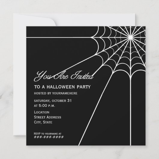 Uitnodiging van Spiderweb Halloween Party (Voorkant)