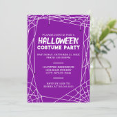 Uitnodiging van Spiderweb Halloween Party (Staand voorkant)