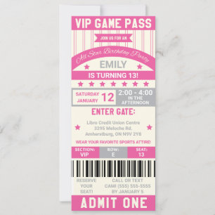 Uitnodiging van Sports Thmet Ticket Birthday