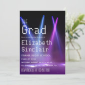 Uitnodiging van Stage Lights Graduation Party (Staand voorkant)