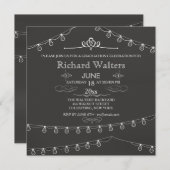 Uitnodiging van Strung Lights Graduation Party (Voorkant / Achterkant)