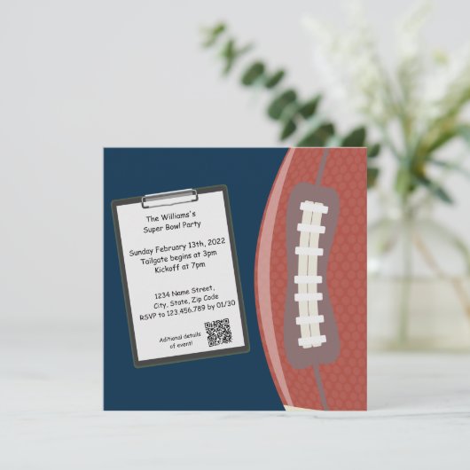 Uitnodiging van Superbowl (Staand voorkant)