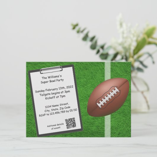 Uitnodiging van Superbowl (Staand voorkant)