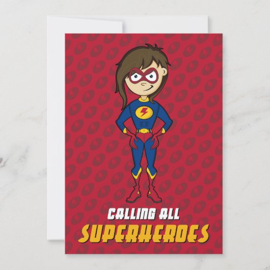 Uitnodiging van superheldenpartij (Voorkant)