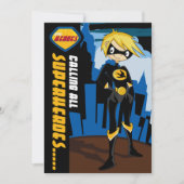 Uitnodiging van superheldenpartij (Voorkant)