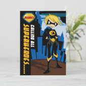 Uitnodiging van superheldenpartij (Staand voorkant)