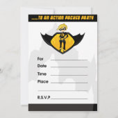 Uitnodiging van superheldenpartij (Achterkant)