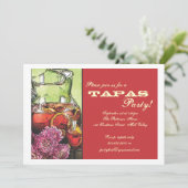 Uitnodiging van Tapas-partij (Staand voorkant)