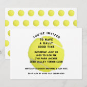 Uitnodiging van Tennis Party (Voorkant / Achterkant)