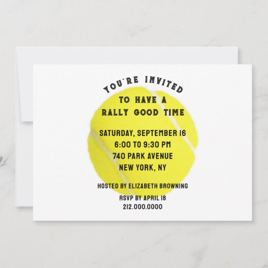 Uitnodiging van Tennis Party (Voorkant)