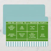 Uitnodiging van Tennis Party (Voorkant / Achterkant)