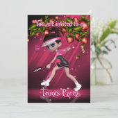 Uitnodiging van Tennis Party (Staand voorkant)