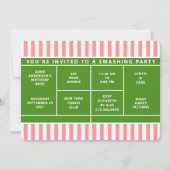 Uitnodiging van Tennis Party (Voorkant)