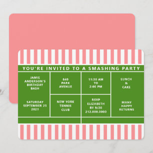 Uitnodiging van Tennis Party