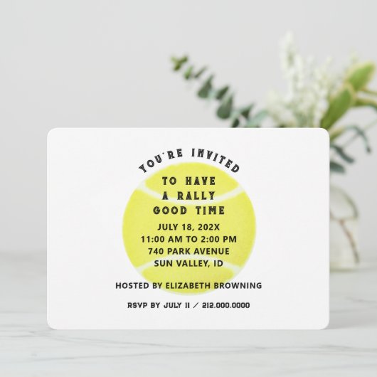 Uitnodiging van Tennis Party (Staand voorkant)