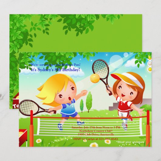 Uitnodiging van Tennis Tots (Voorkant / Achterkant)