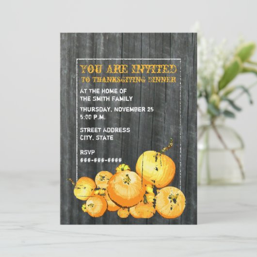 Uitnodiging van Thanksgiving-binnenpartij - Pompoe (Staand voorkant)