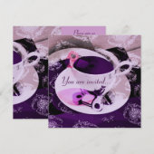 uitnodiging van theepartijtheer (Voorkant / Achterkant)