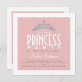  uitnodiging van Tiara Princess Birthday (Voorkant / Achterkant)