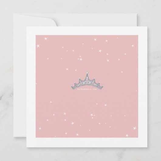  uitnodiging van Tiara Princess Birthday (Achterkant)