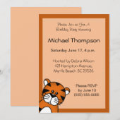 Uitnodiging van Tiger Birthday (Voorkant / Achterkant)