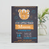 Uitnodiging van Tiger Birthday (Staand voorkant)