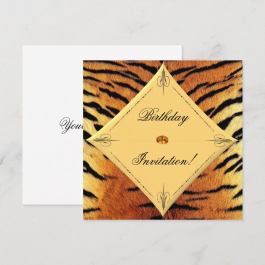 Uitnodiging van Tijgerontwerp (Voorkant / Achterkant)
