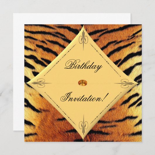 Uitnodiging van Tijgerontwerp (Voorkant / Achterkant)