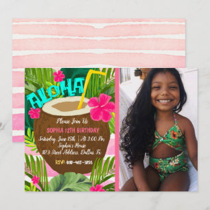 Uitnodiging van Tropische Aloha Birthday