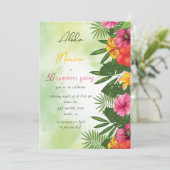 Uitnodiging van Tropische Aloha Birthday (Staand voorkant)