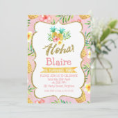 Uitnodiging van Tropische Aloha Birthday (Staand voorkant)