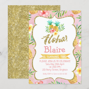 Uitnodiging van Tropische Aloha Birthday