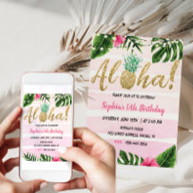 Uitnodiging van Tropische Aloha Birthday Hawaiian