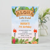 Uitnodiging van Tropische Aloha Parrots Birthday (Staand voorkant)