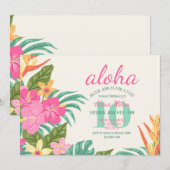 Uitnodiging van tropische bloemen (Voorkant / Achterkant)