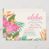 Uitnodiging van tropische bloemen (Voorkant / Achterkant)