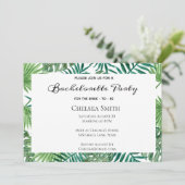 Uitnodiging van Tropische Leaves Bachelorette (Staand voorkant)